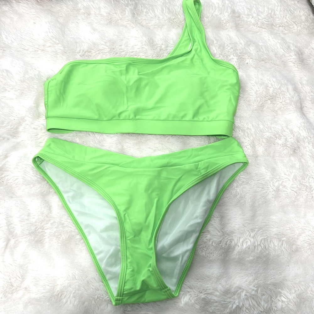 Size small neon green bikini